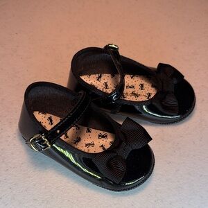 Charming Black Kids Dress Shoes with Bow